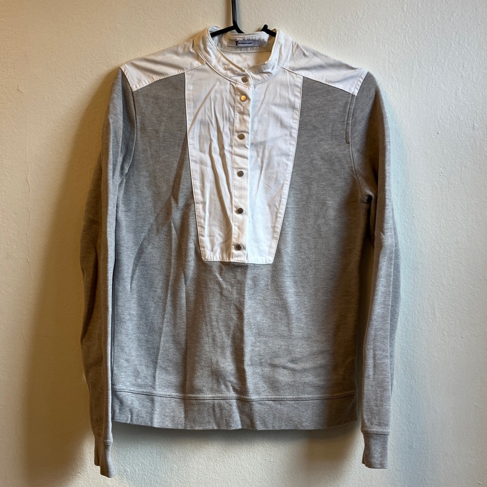 Alexander Wang White and Grey Textured Top with snaps 🫰